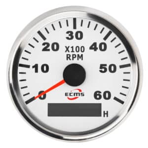 Тахометр з лічильником мотогодин для човна ECMS PMH3-WS-6K