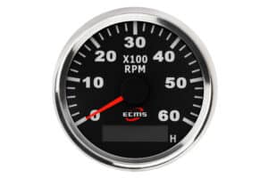 Тахометр со счетчиком моточасов для лодки ECMS PMH3-BS-6K