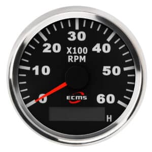 Тахометр з лічильником мотогодин для човна ECMS PMH3-BS-6K