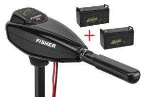 Лодочный электромотор Fisher 55 + два аккумулятора Fisher 80AH AGM